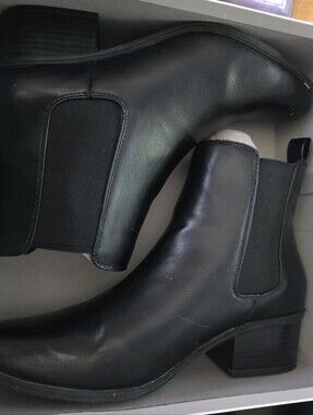 Target A New Day Black Faux Chelsea Ankle Boots with Block Heel